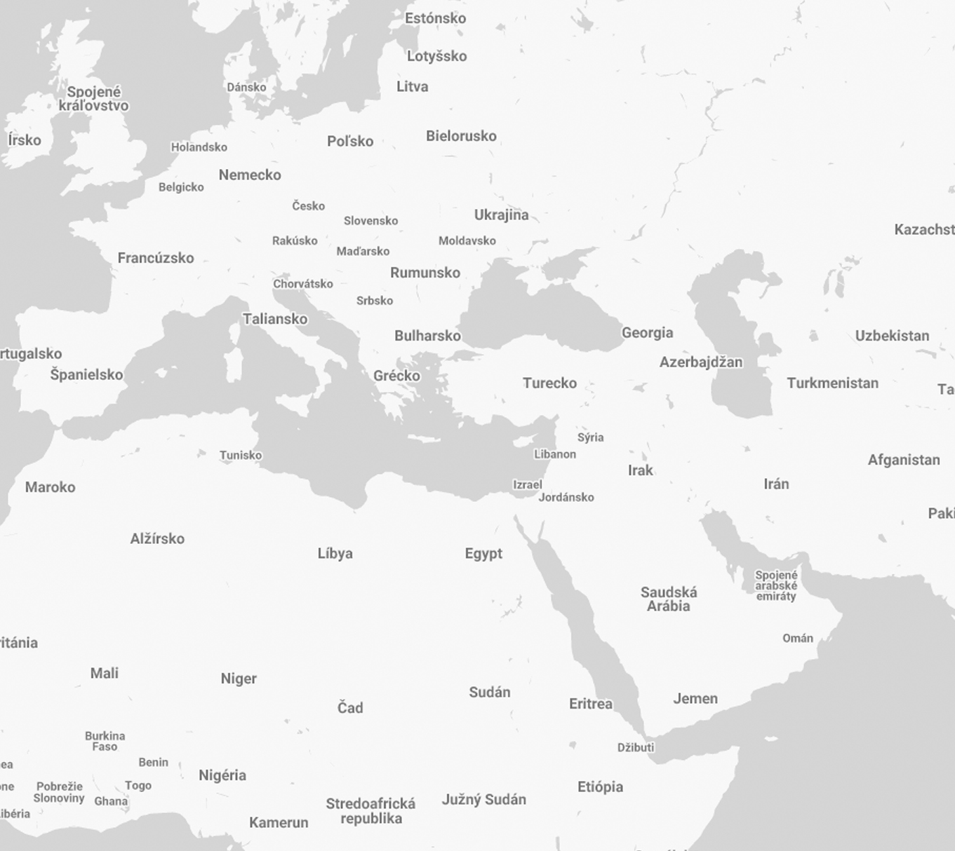 map of operations - Europa a Middle East