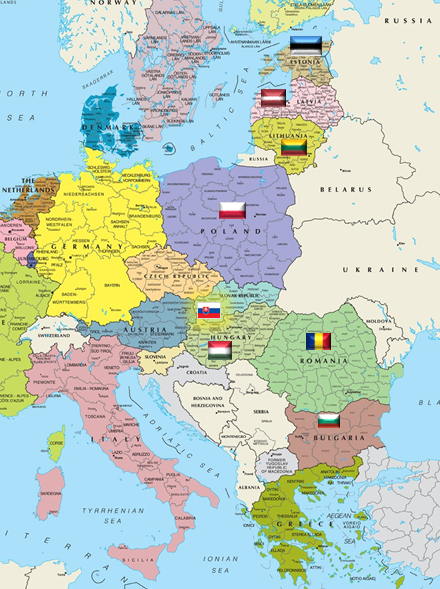 mapa NFIU veliteľstiev
